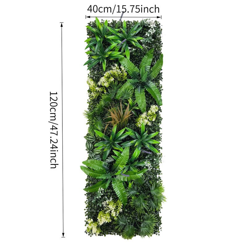 40×120cm Artificial Green Wall Panel – Faux Plant Grass Mat for Door, Background Wall, Party & Home Decor - Artículos HE