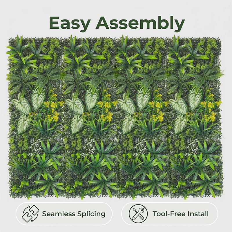 40×120cm Artificial Green Wall Panel – Faux Plant Grass Mat for Door, Background Wall, Party & Home Decor - Artículos HE