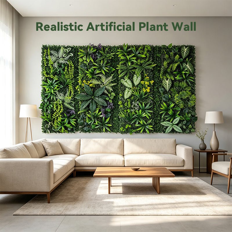 40×120cm Artificial Green Wall Panel – Faux Plant Grass Mat for Door, Background Wall, Party & Home Decor - Artículos HE
