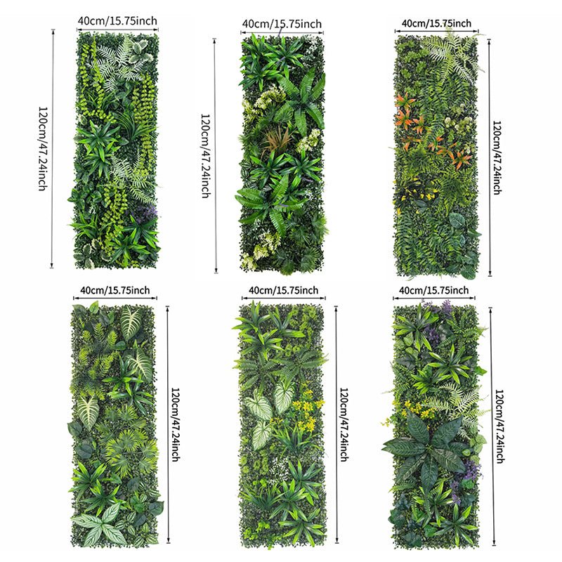 40×120cm Artificial Green Wall Panel – Faux Plant Grass Mat for Door, Background Wall, Party & Home Decor - Artículos HE