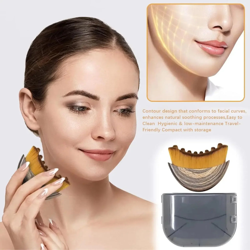 Facial Contour & Lymphatic Drainage Brush – Jawline & Cheekbone Sculpting Massager