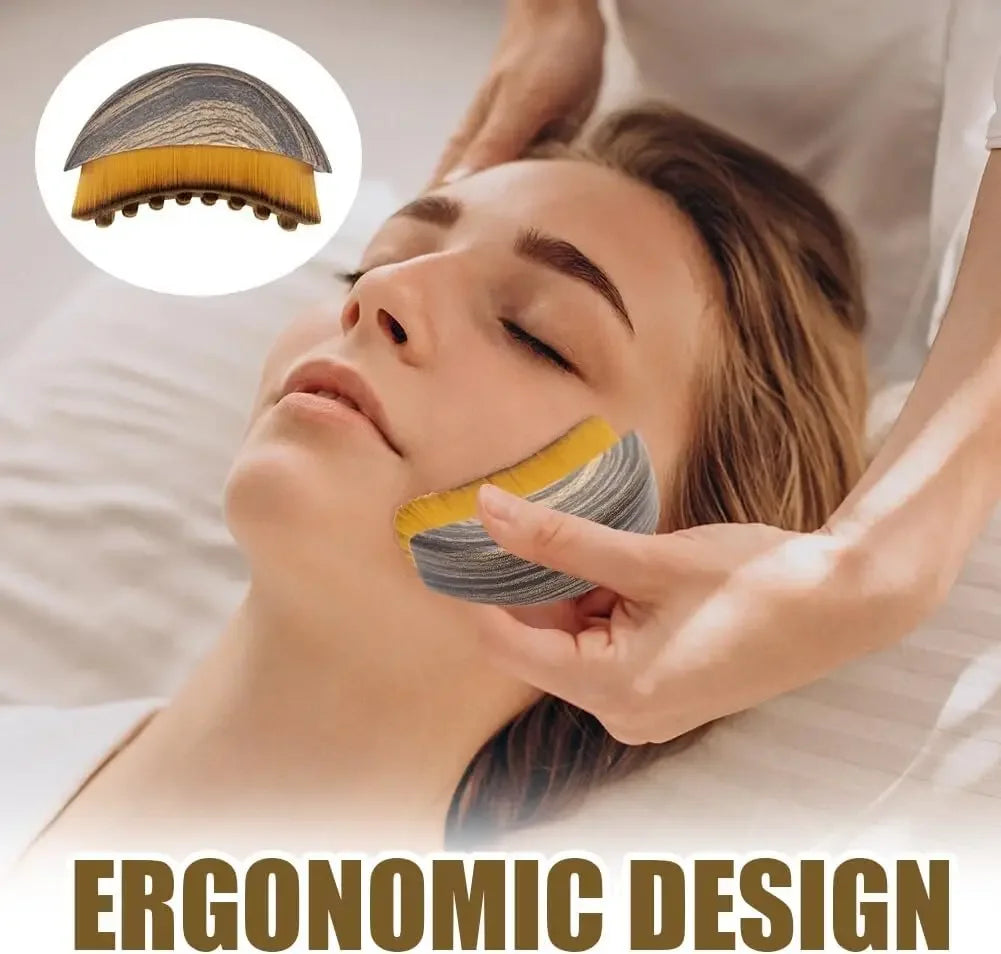 Facial Contour & Lymphatic Drainage Brush – Jawline & Cheekbone Sculpting Massager