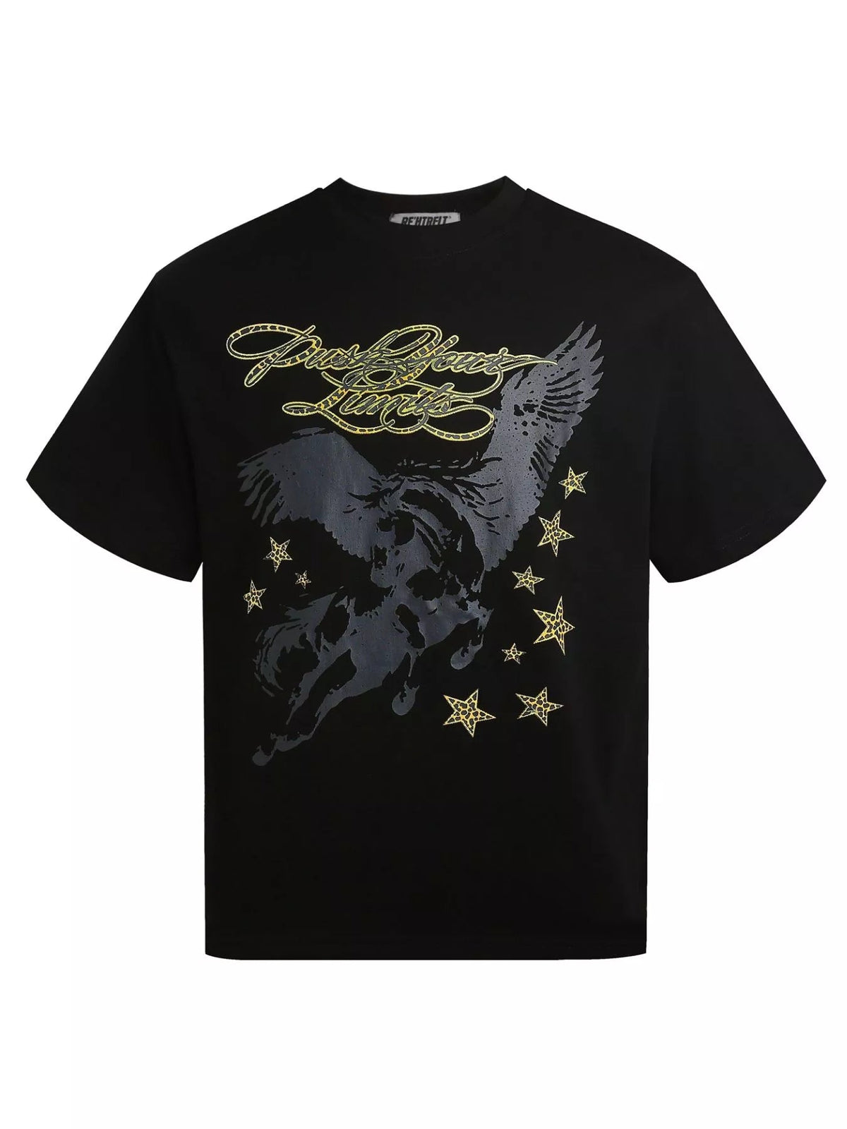 Camiseta con cuello redondo estampado Pegaso y eslogan 'Push Your Limits' para hombre - Artículos HE
