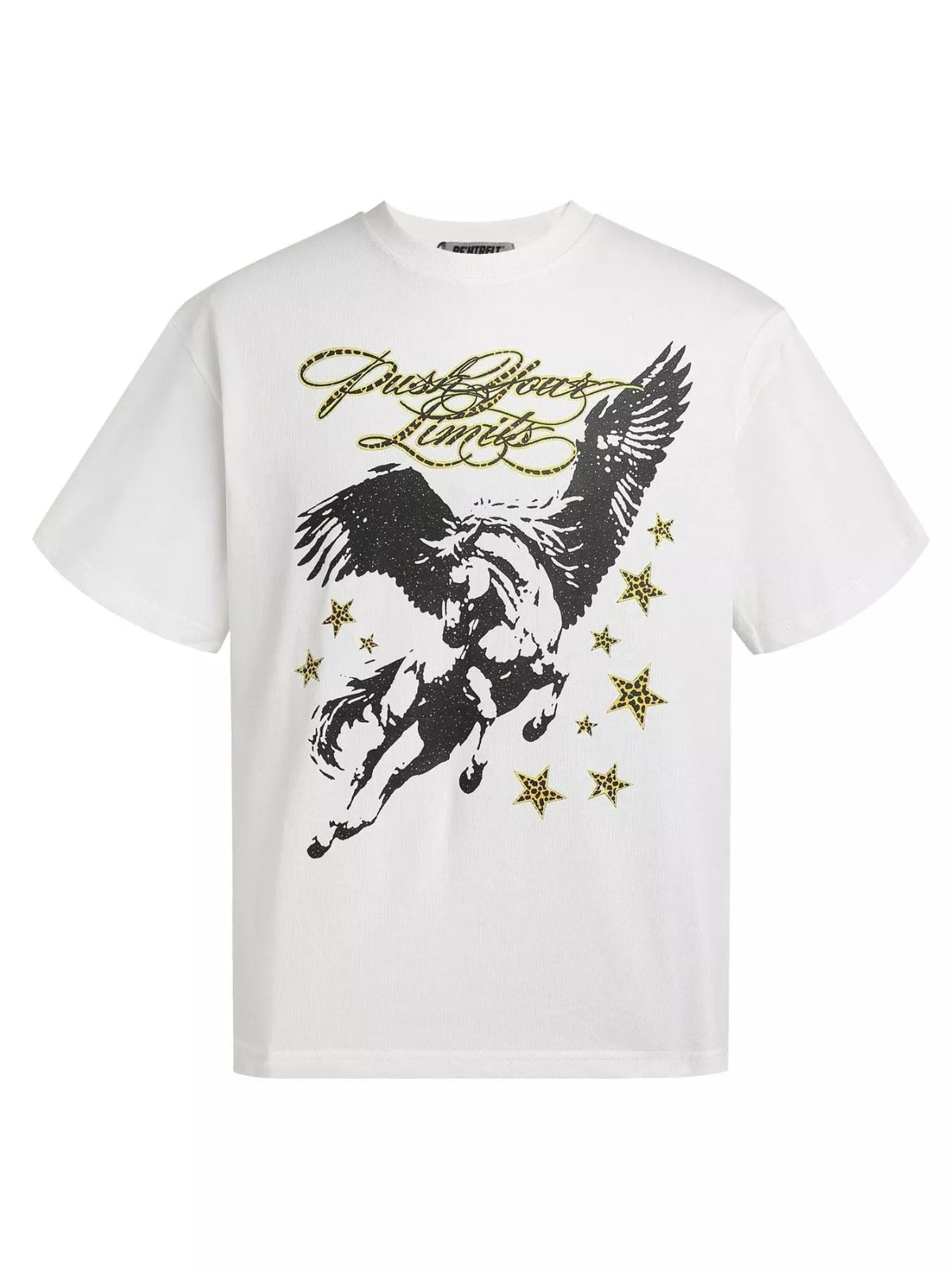 Camiseta con cuello redondo estampado Pegaso y eslogan 'Push Your Limits' para hombre - Artículos HE