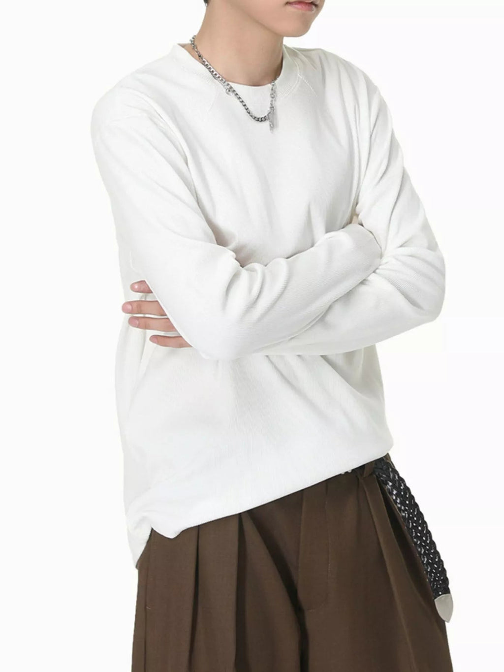 Camiseta de manga larga con cuello redondo para hombre - Artículos HE