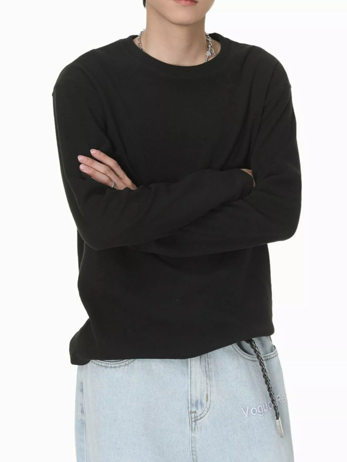 Camiseta de manga larga con cuello redondo para hombre - Artículos HE