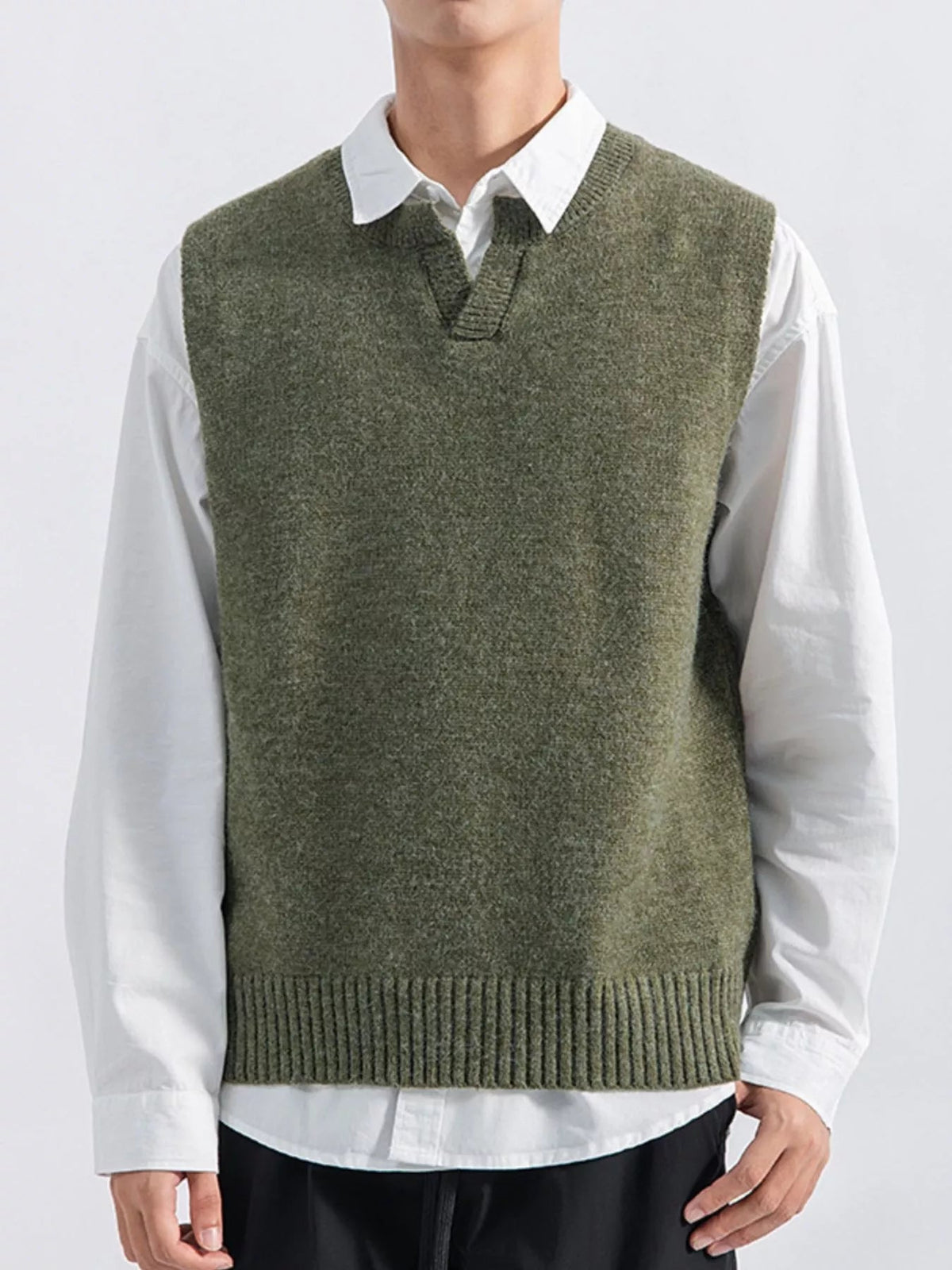 Chaleco jersey con bajo acanalado talla grande para hombre - Artículos HE