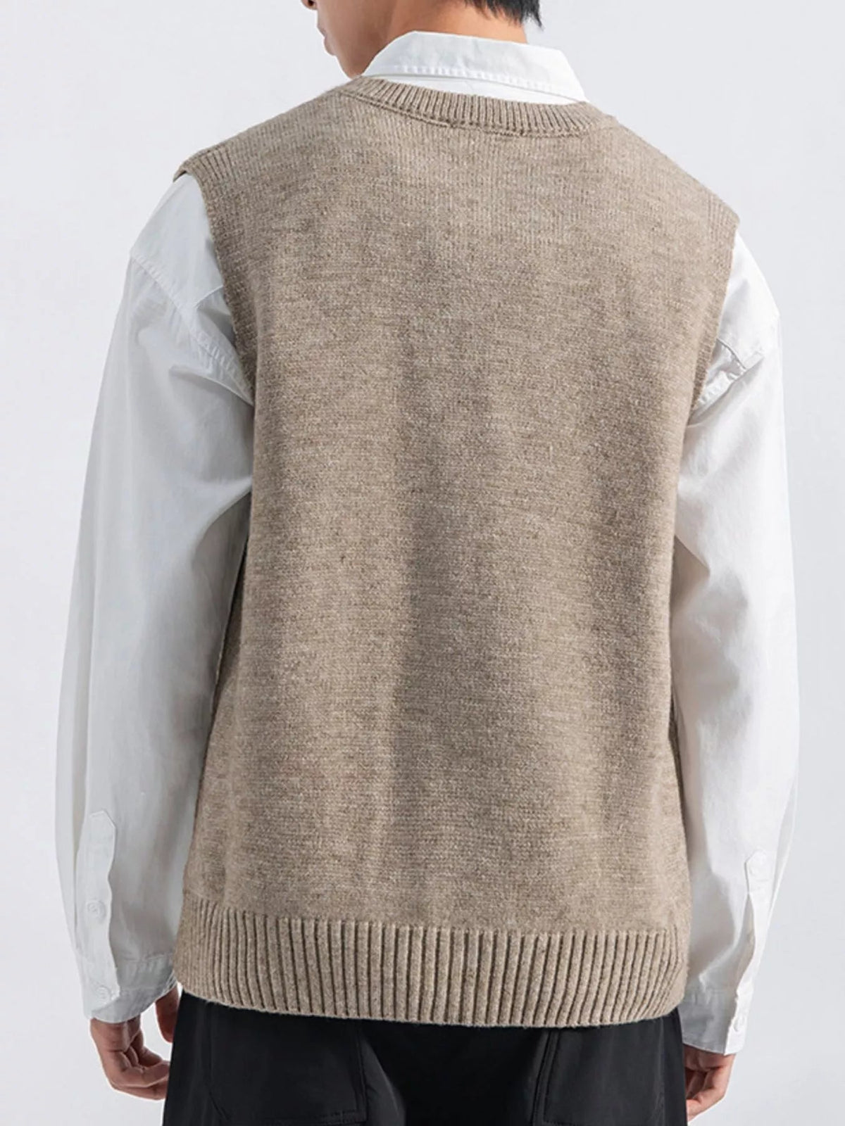 Chaleco jersey con bajo acanalado talla grande para hombre - Artículos HE