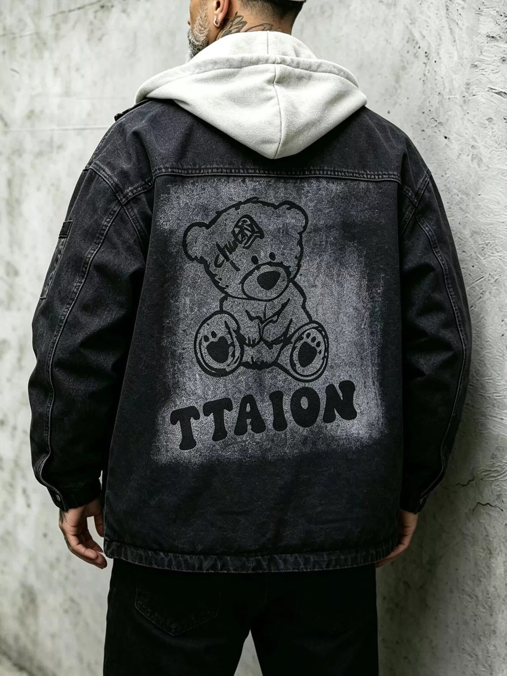 Chaqueta Vaquera Streetwear Talla Grande para Hombre con Capucha Desmontable - Artículos HE