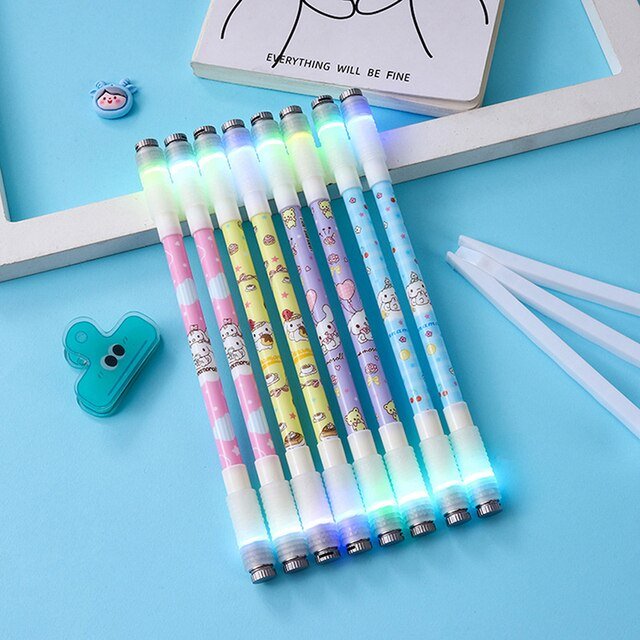 Cute Cartoon Luminous Rotating Gel Pen - Artículos HE