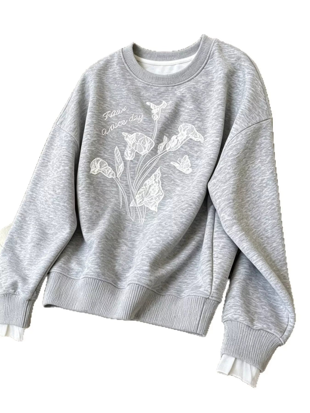 Floral Crew Neck Sweatshirt - Artículos HE