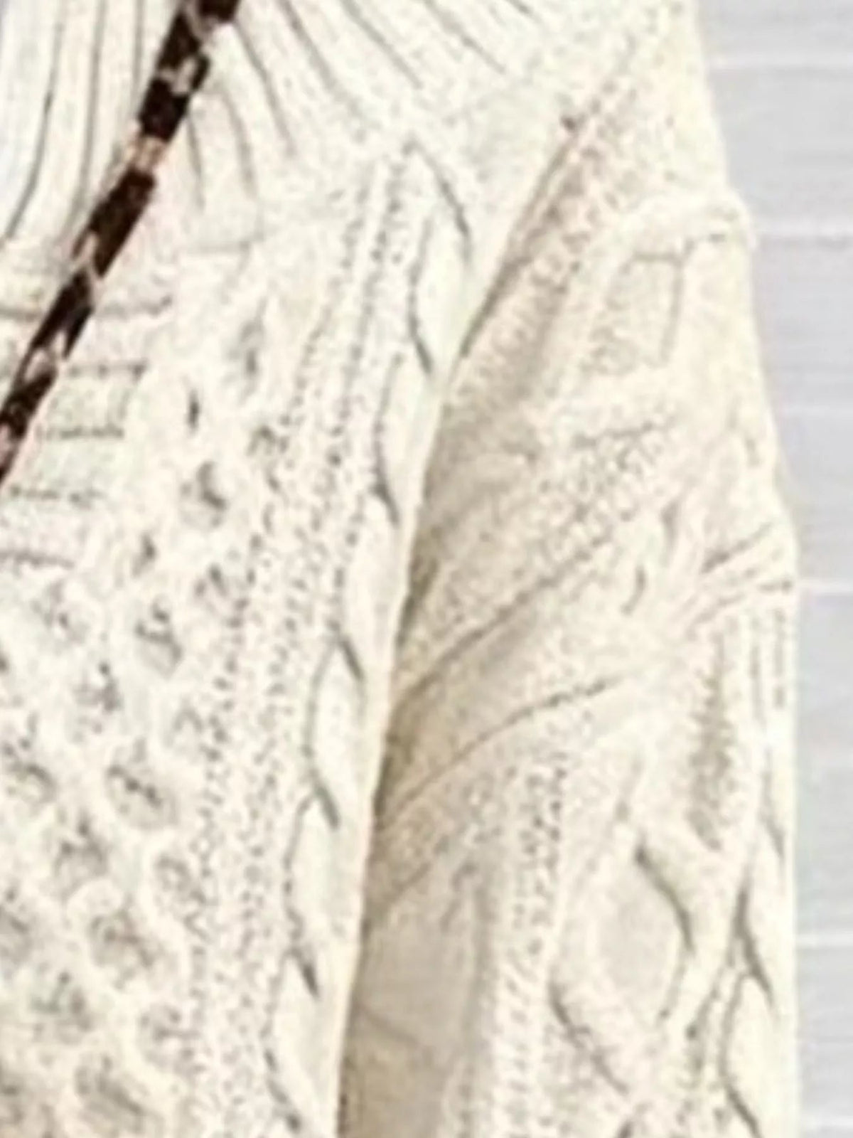 Full Size Cable Knit Dropped Shoulder Sweater Plus Size - Artículos HE