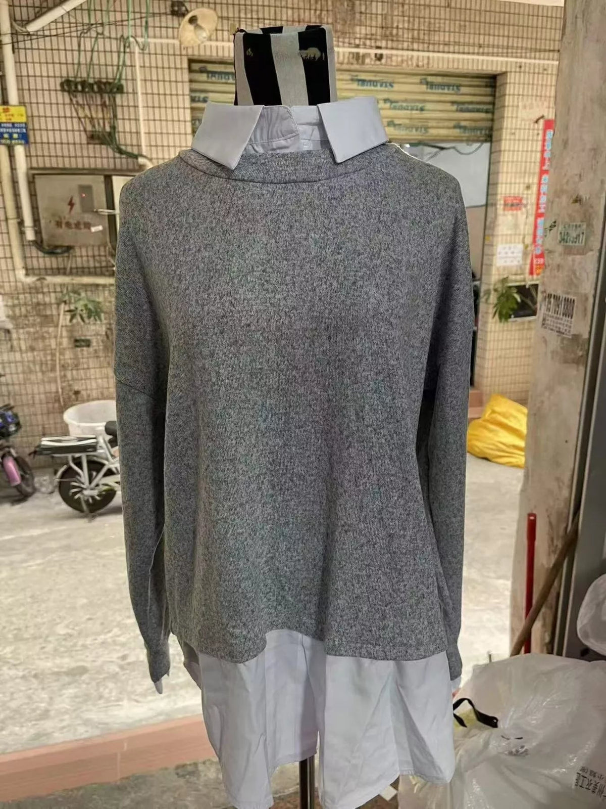 Full Size Round Neck Long Sleeve Sweater Plus Size - Artículos HE