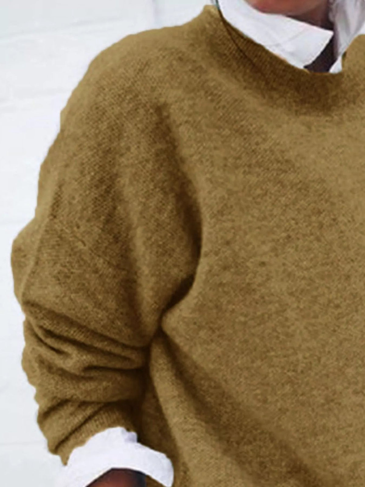 Full Size Round Neck Long Sleeve Sweater Plus Size - Artículos HE