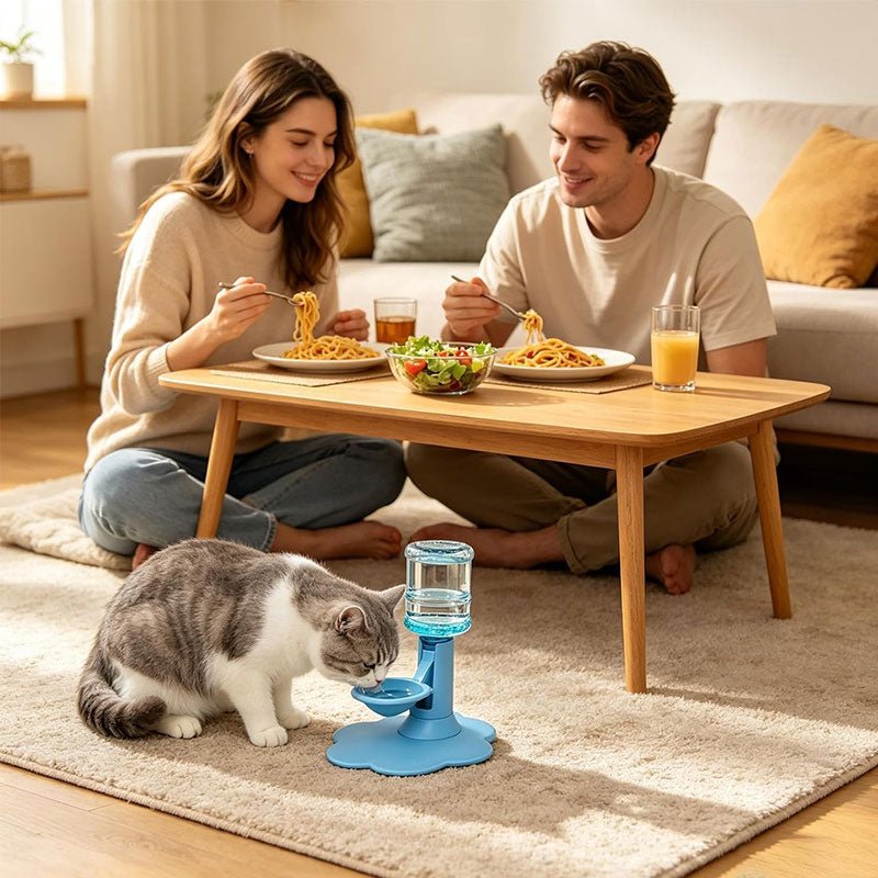 Gravity Cat Water Dispenser, No Electricity, Filter-Free, Adjustable Height Pet Fountain for Cats & Small Dogs - Artículos HE