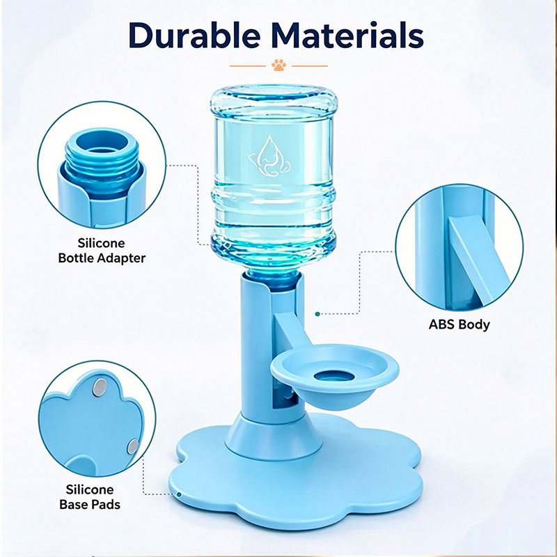 Gravity Cat Water Dispenser, No Electricity, Filter-Free, Adjustable Height Pet Fountain for Cats & Small Dogs - Artículos HE