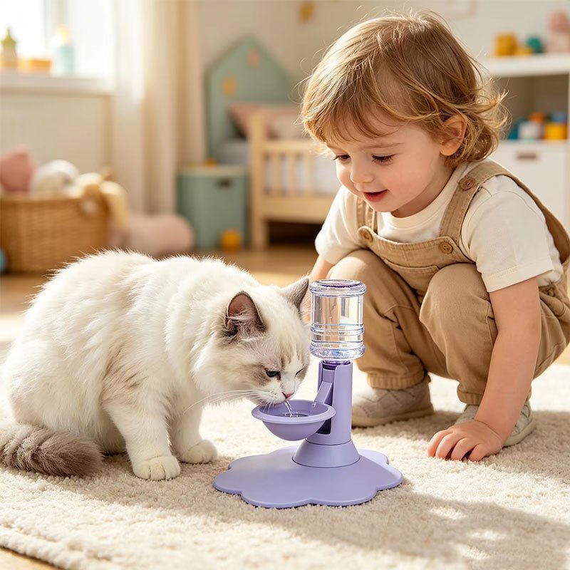 Gravity Cat Water Dispenser, No Electricity, Filter-Free, Adjustable Height Pet Fountain for Cats & Small Dogs - Artículos HE