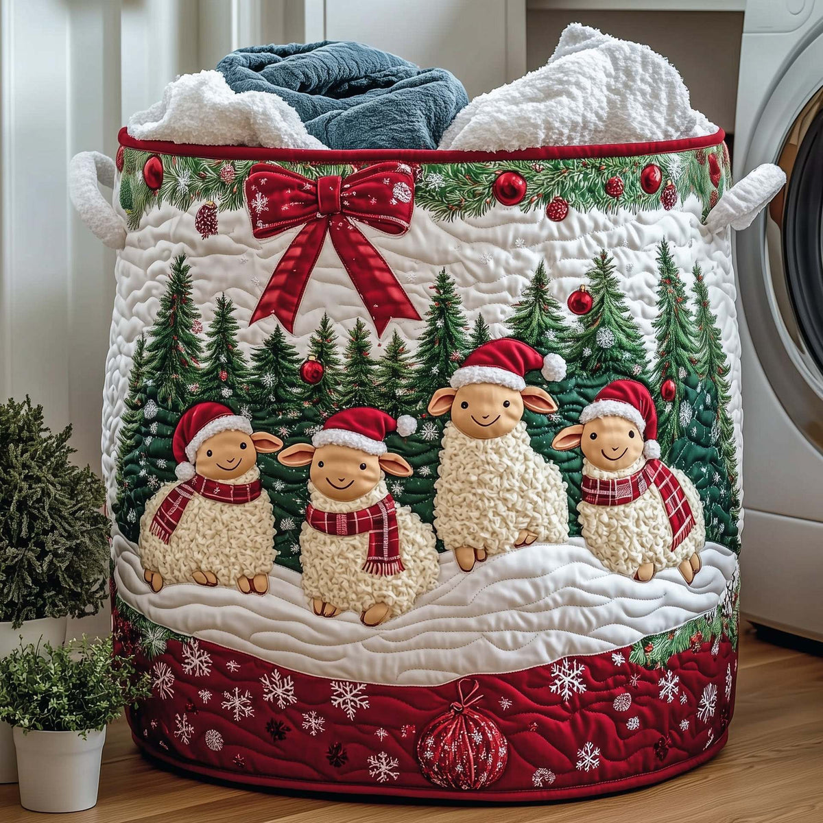 Hand-quilted laundry basket - Artículos HE