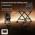 High Back Folding Fishing Chair, Adjustable Legs, Swivel Anti-Slip Feet, Portable Camping Stool for Outdoor, Hiking, Beach - Artículos HE