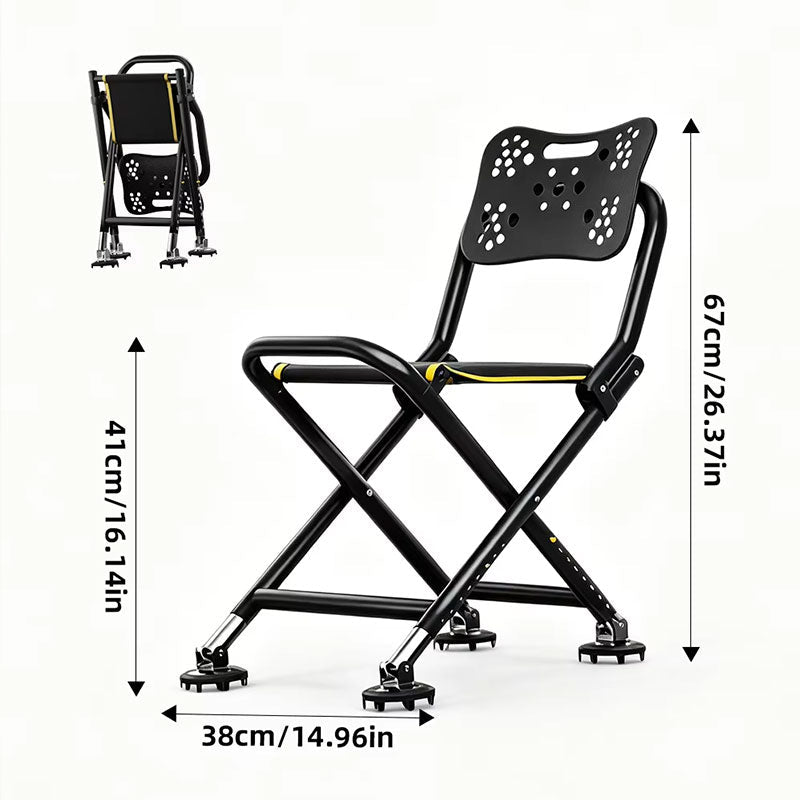 High Back Folding Fishing Chair, Adjustable Legs, Swivel Anti-Slip Feet, Portable Camping Stool for Outdoor, Hiking, Beach - Artículos HE