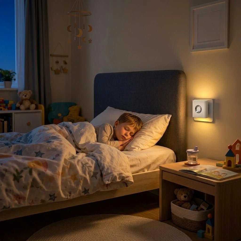 Human Motion Sensor Night Light, Auto On/Off Bedside Cabinet Lamp, Up & Down Glow Ambient Light, Eye-Care LED Bedroom Night Lamp - Artículos HE