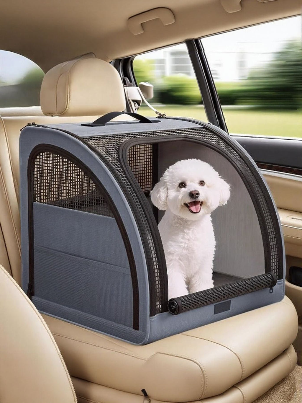 Jaula transportín portátil y transpirable para coche - Artículos HE