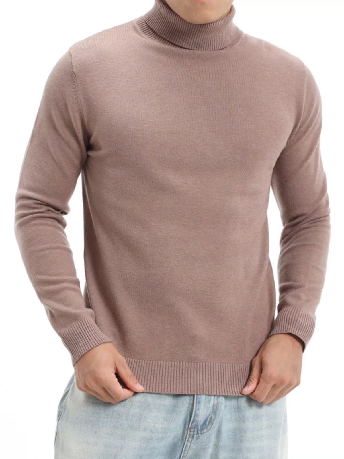 Jersey de cuello alto slim fit talla grande para hombre - Artículos HE