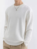 Jersey de punto acanalado con cuello redondo talla grande para hombre - Artículos HE