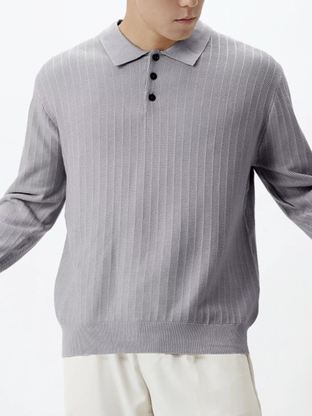 Jersey de punto acanalado con detalle de botones talla grande para hombre - Artículos HE