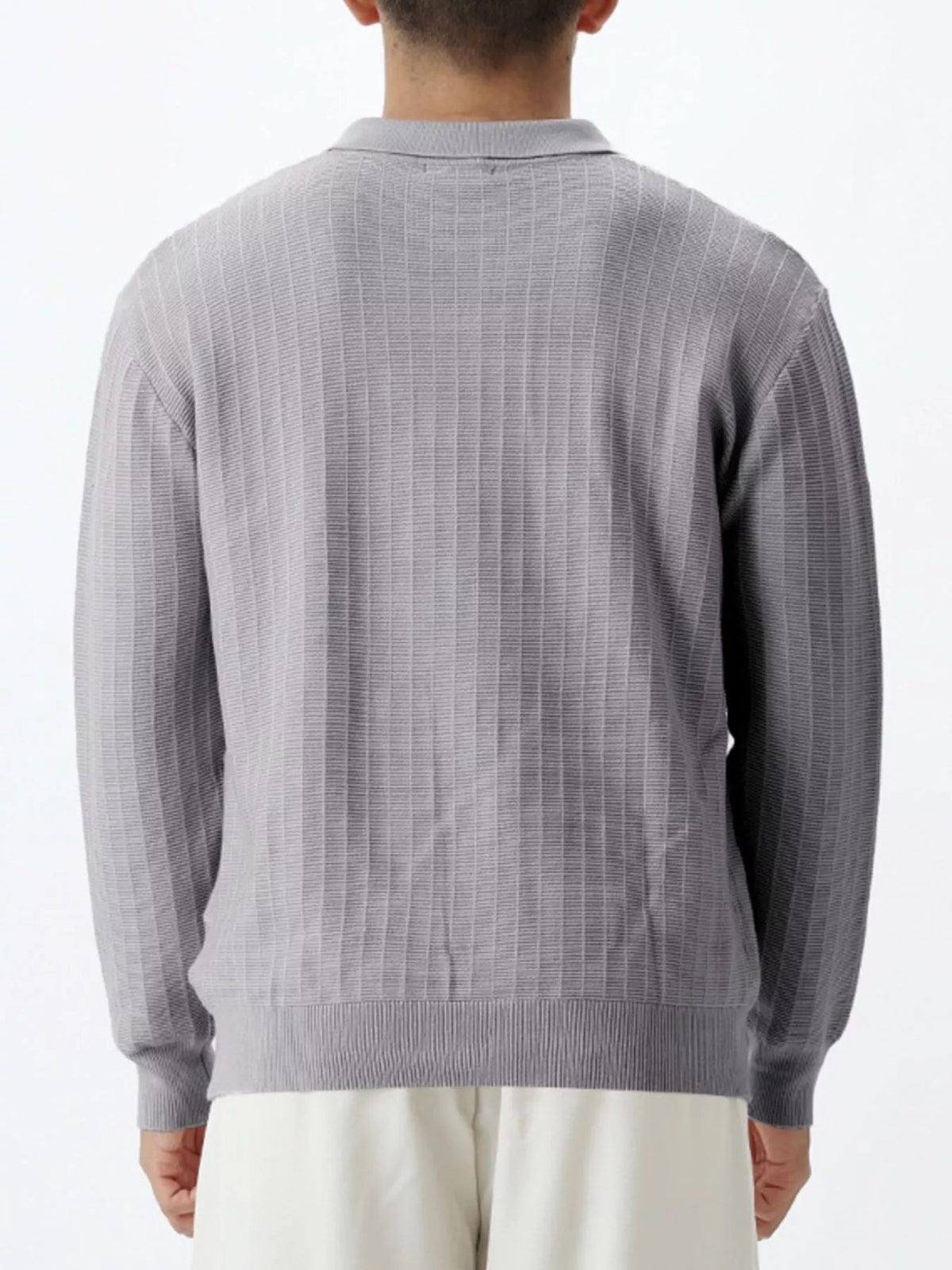 Jersey de punto acanalado con detalle de botones talla grande para hombre - Artículos HE