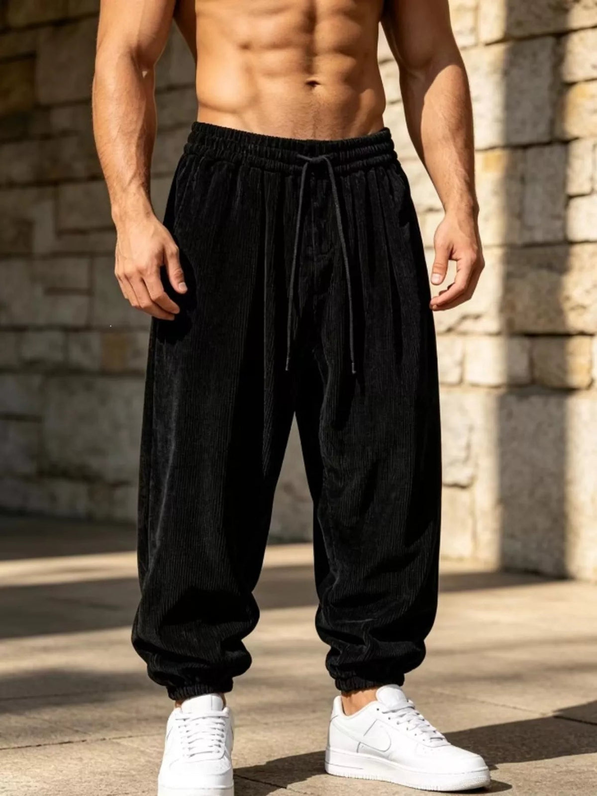 Joggers de pana holgados talla grande para hombre - Artículos HE