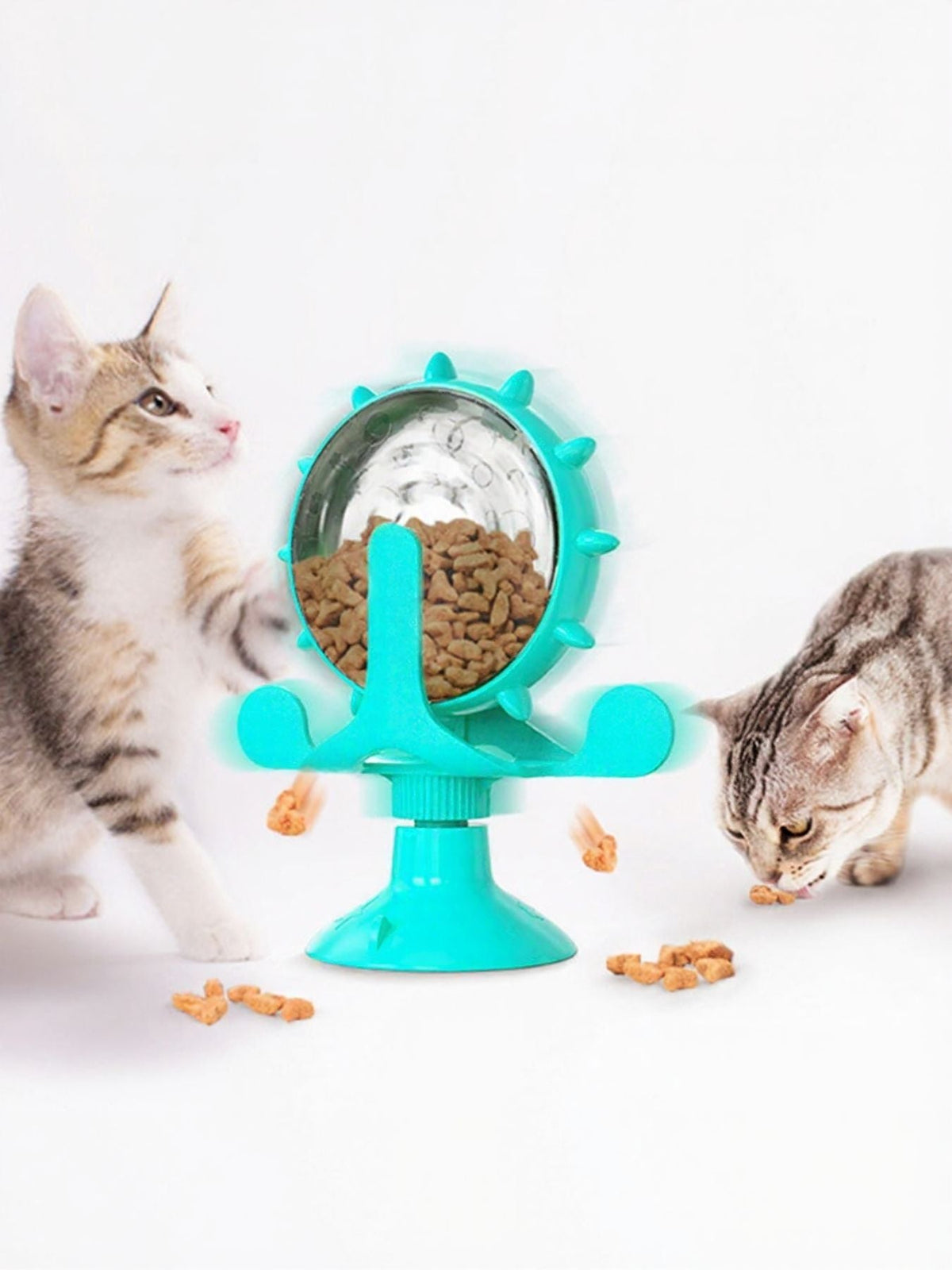 Juguete interactivo giratorio con ventosa para gatos - Artículos HE