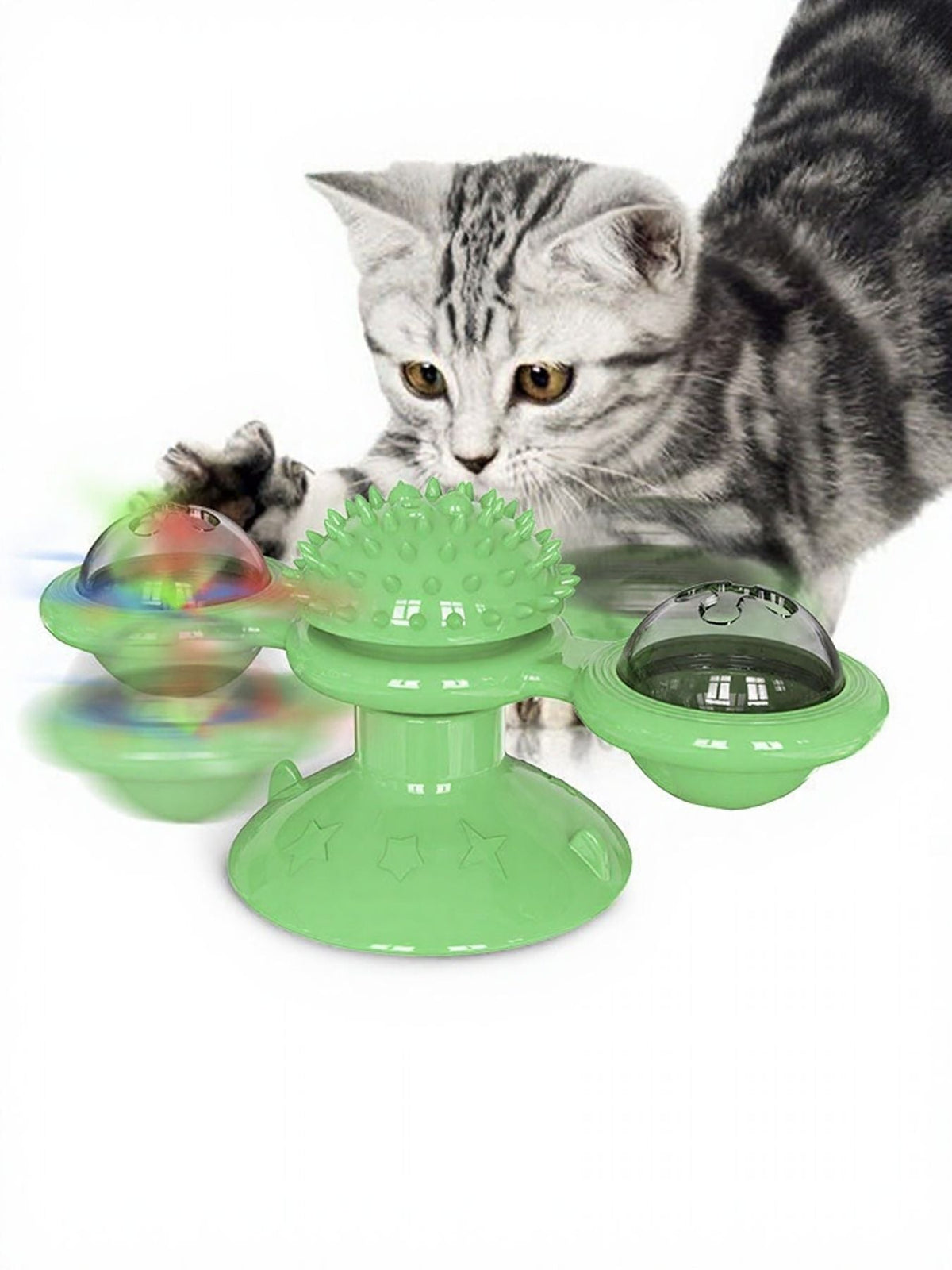 Juguete interactivo giratorio con ventosa para gatos - Artículos HE