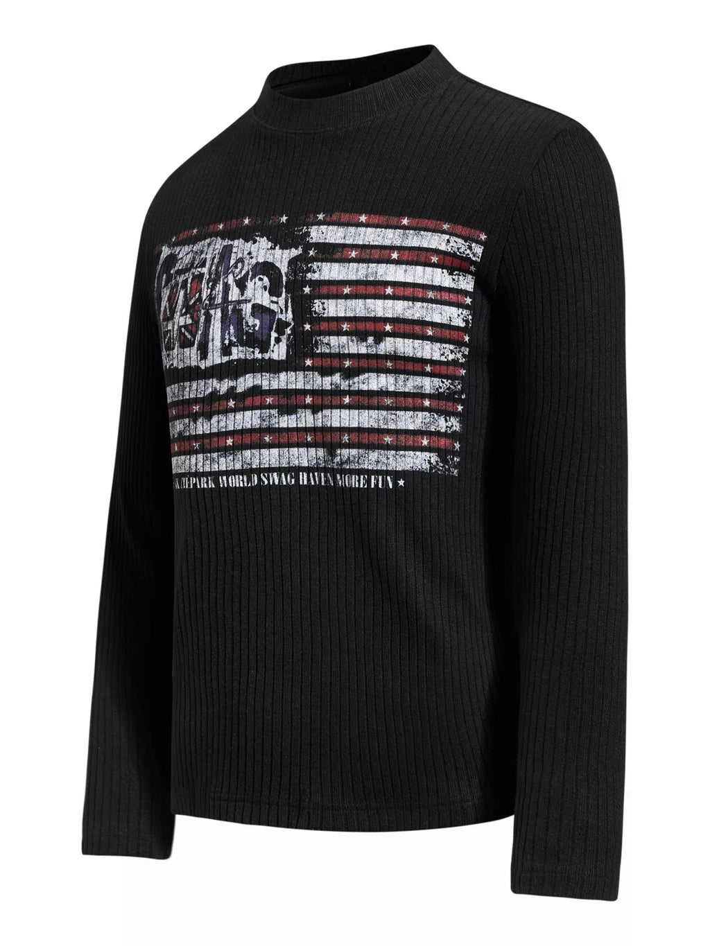 Men's American Flag Ribbed Long Sleeve T-Shirt - Artículos HE