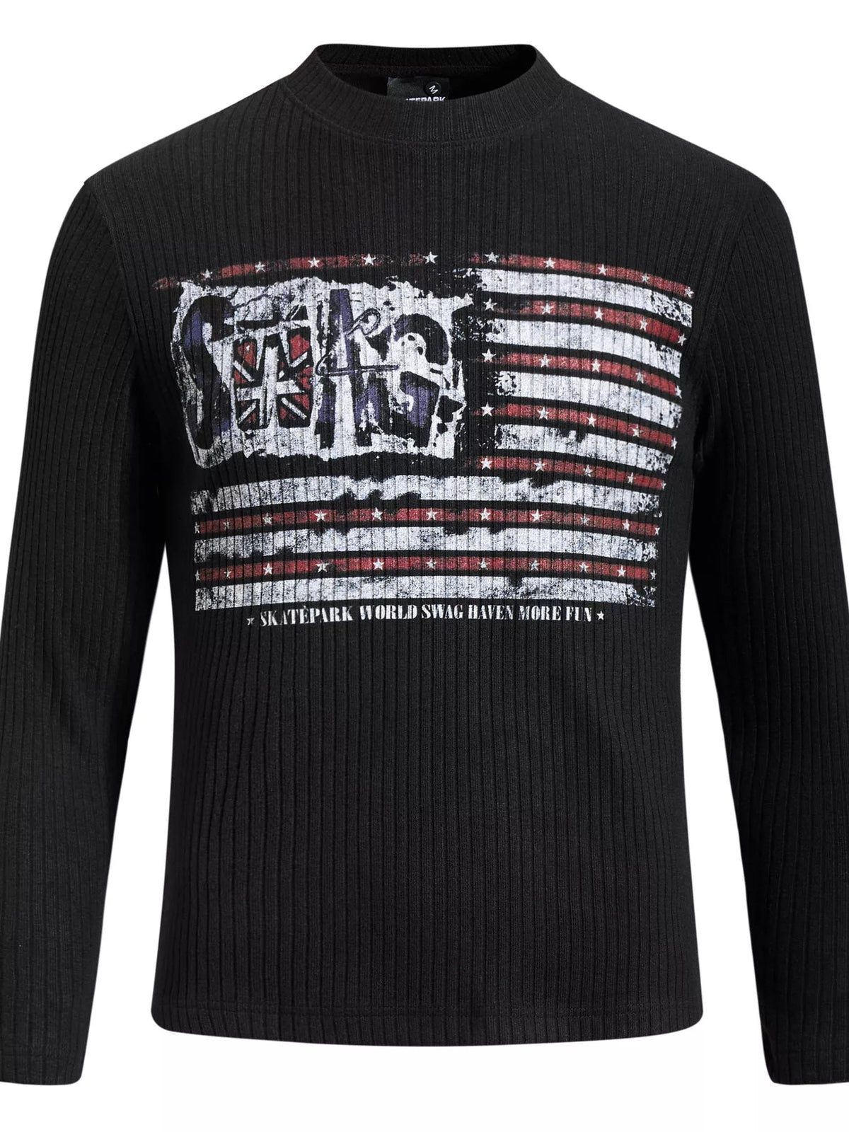 Men's American Flag Ribbed Long Sleeve T-Shirt - Artículos HE