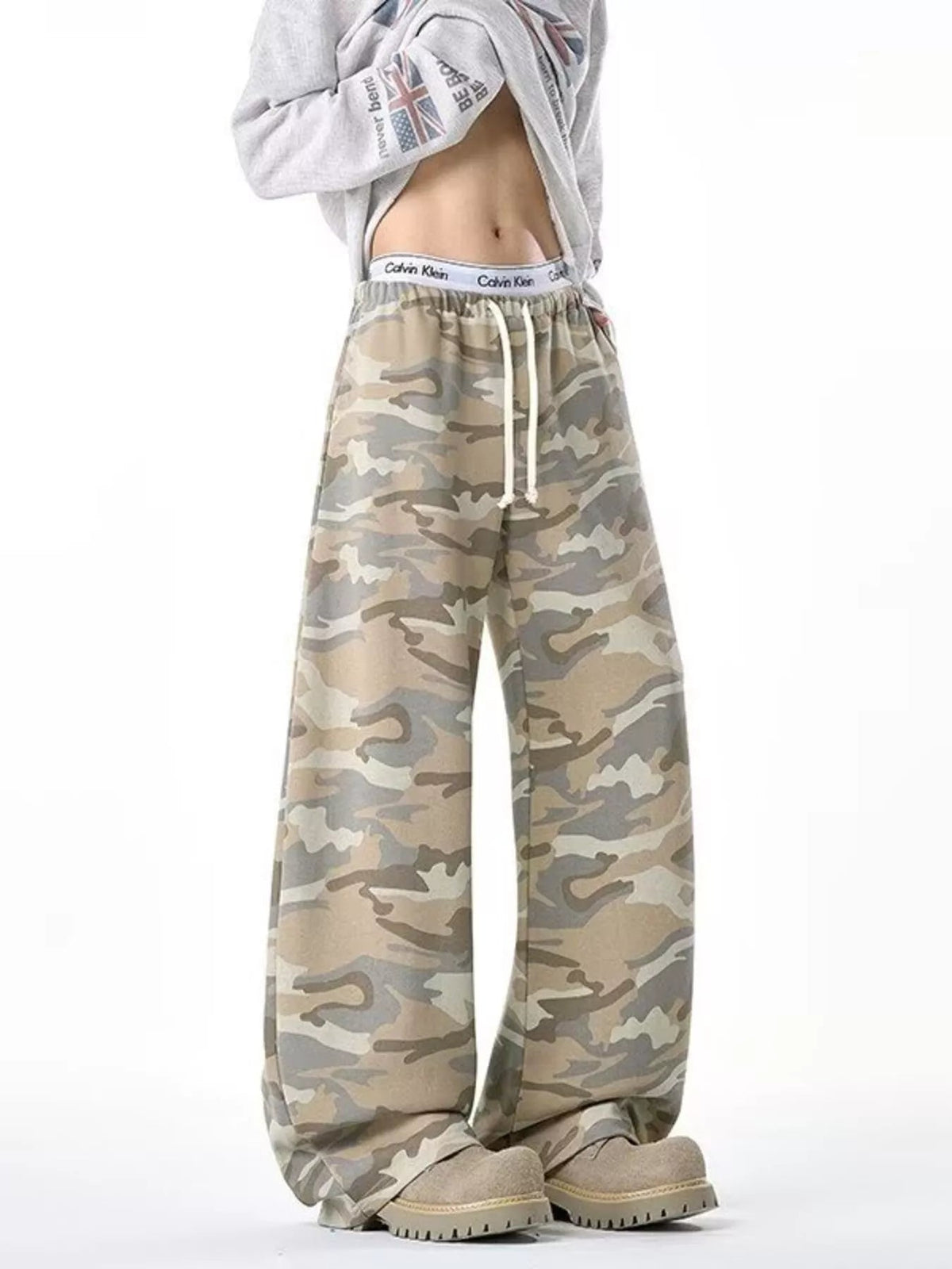 Men's Camouflage Wide-Leg Pants - Artículos HE