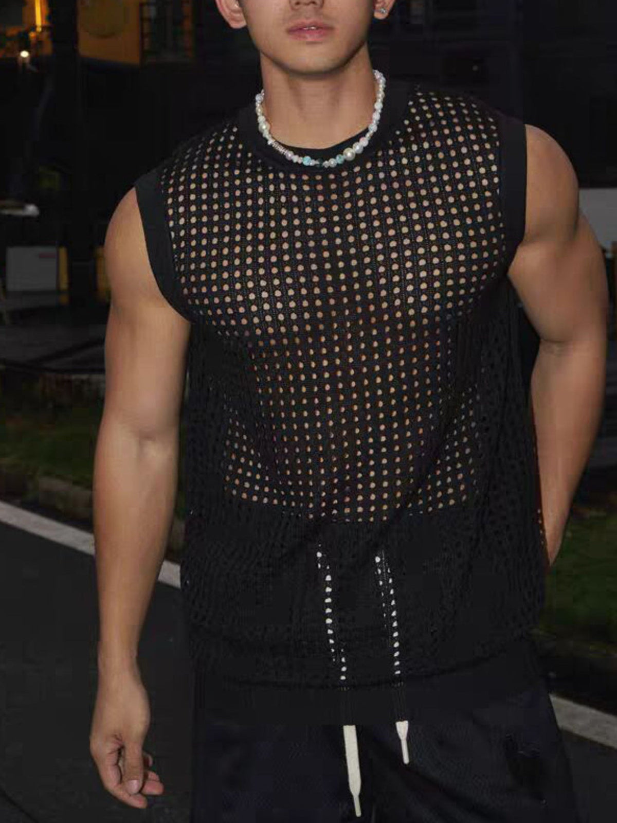 Men's Full Size Breathable Hollow-Out Tank Top Plus Size - Artículos HE