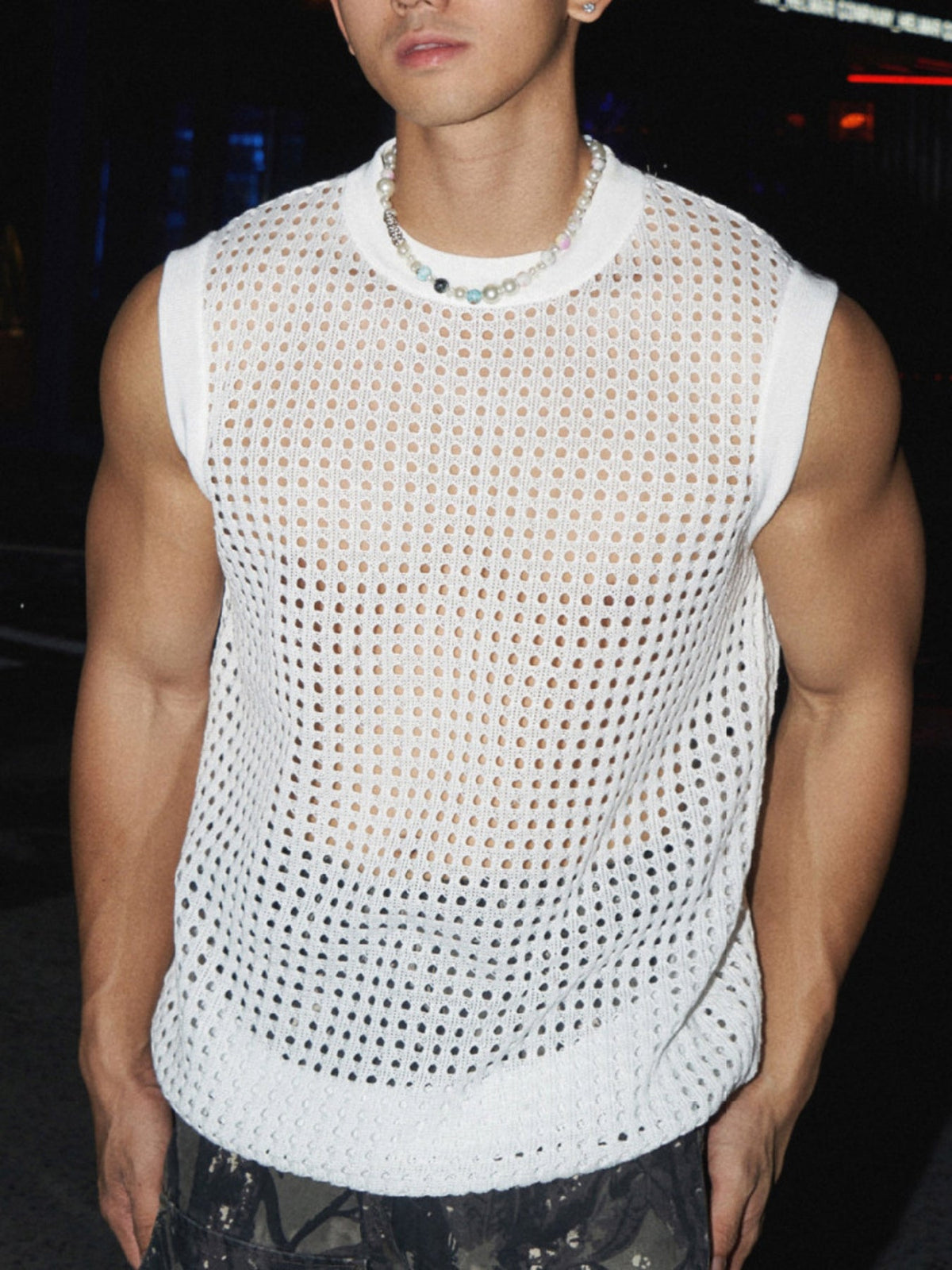 Men's Full Size Breathable Hollow-Out Tank Top Plus Size - Artículos HE