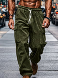 Men's Full Size Corduroy Cargo Pants Plus Size - Artículos HE