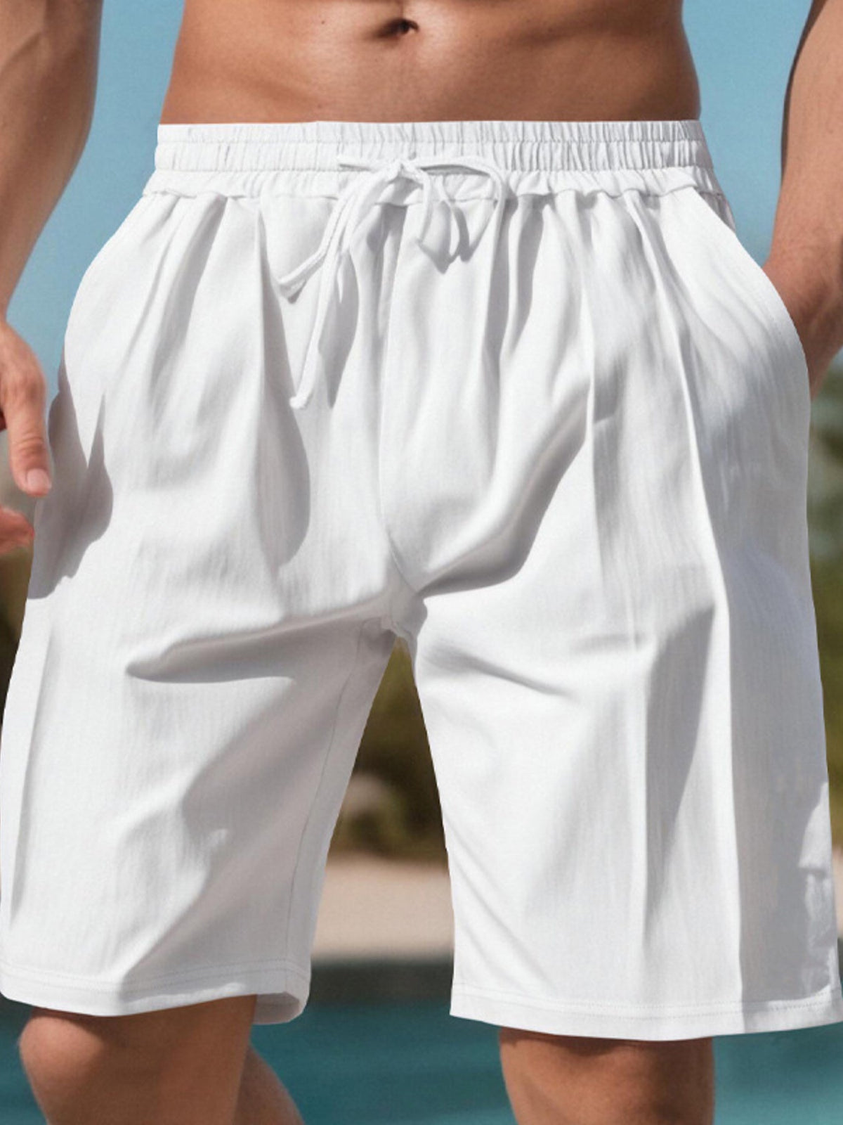 Men's Full Size Drawstring Shorts with Pockets Plus Size - Artículos HE