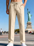 Men's Full Size Drawstring Straight Leg Pants Plus Size - Artículos HE