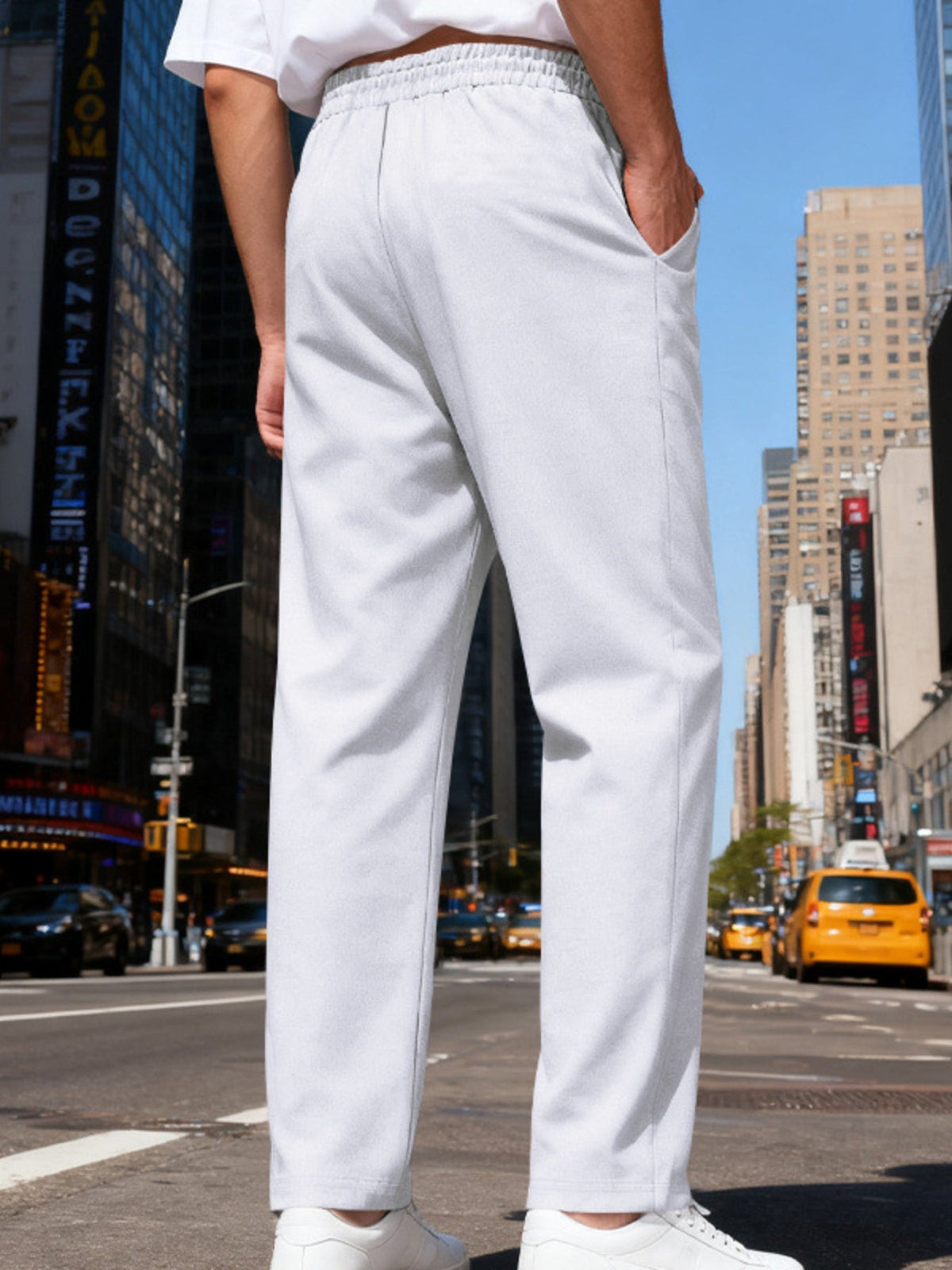 Men's Full Size Drawstring Straight Leg Pants Plus Size - Artículos HE