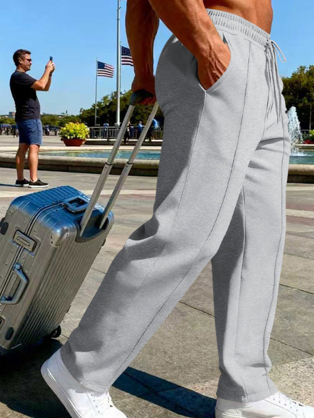Men's Full Size Drawstring Wide Leg Pants Plus Size - Artículos HE
