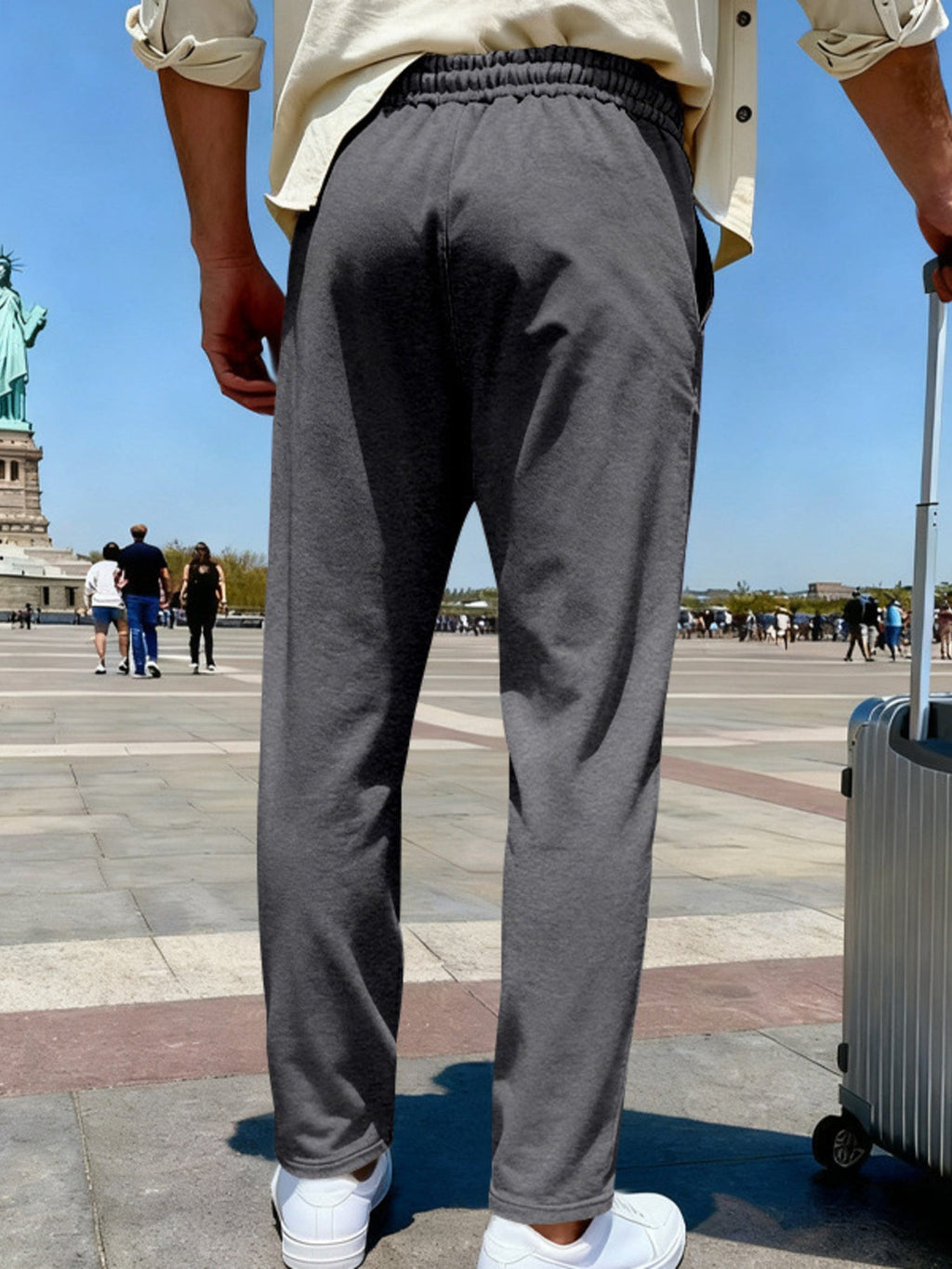 Men's Full Size Drawstring Wide Leg Pants Plus Size - Artículos HE