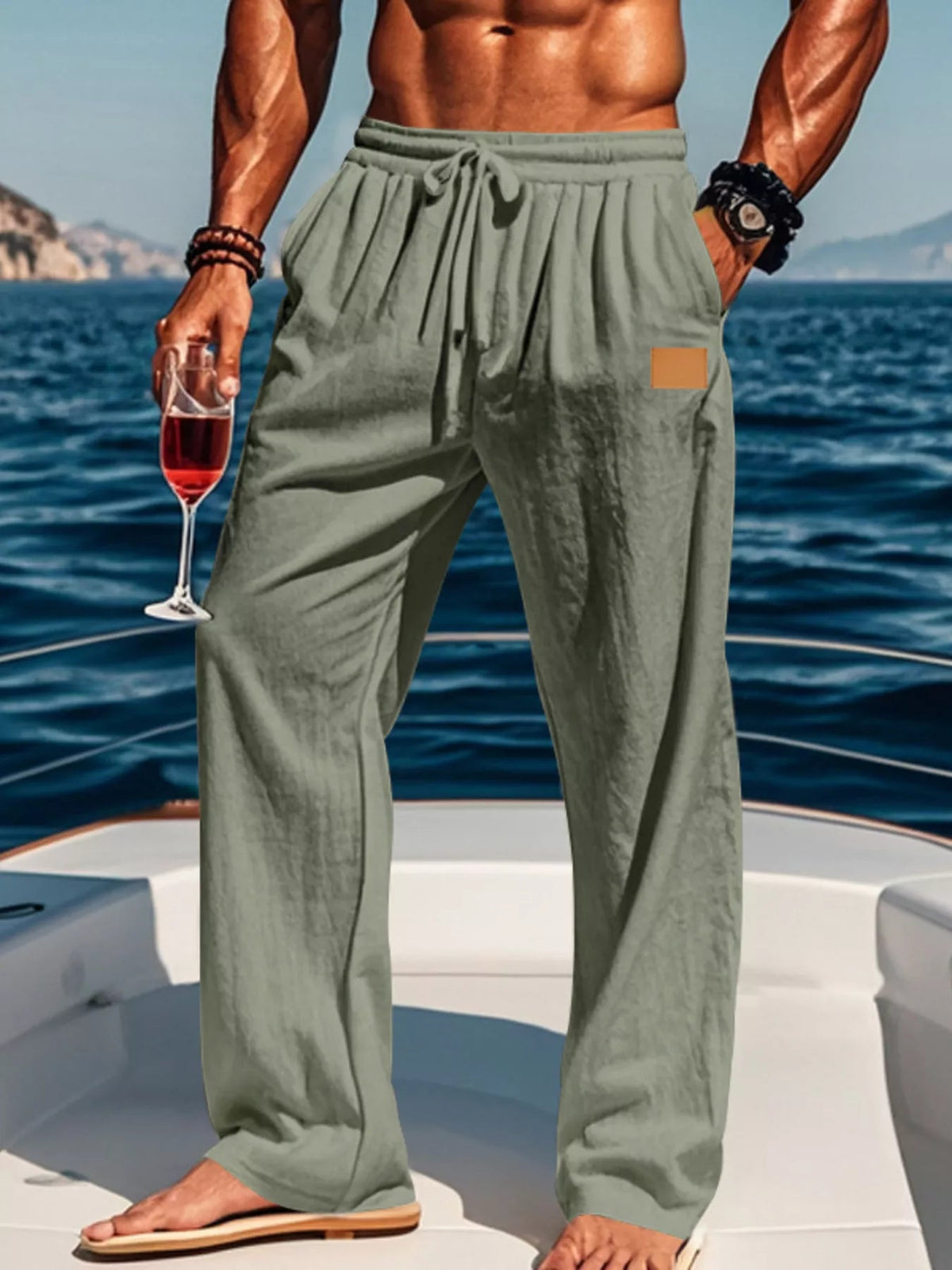 Men's Full Size Drawstring Wide Leg Pants Plus Size - Artículos HE