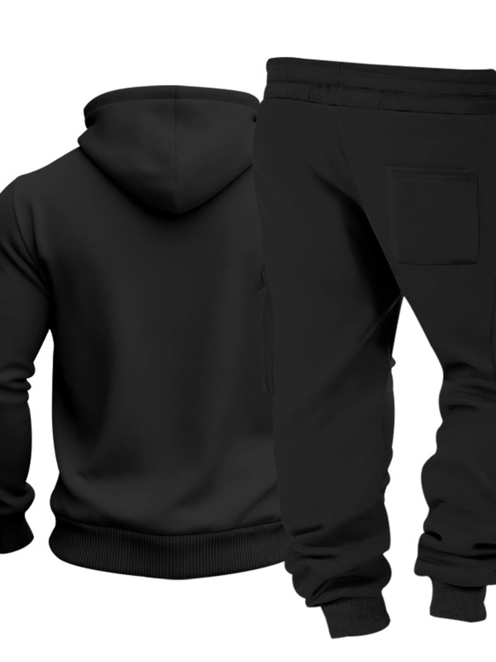 Men's Full Size Kangaroo Pocket Hoodie and Sweatpants Two-Piece Set Plus Size - Artículos HE