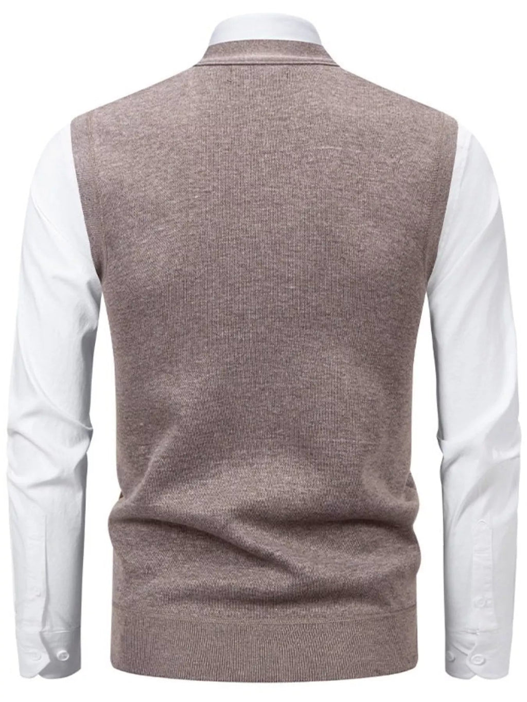 Men's Plus Size Argyle Pattern V-Neck Button-Down Cardigan Vest - Artículos HE