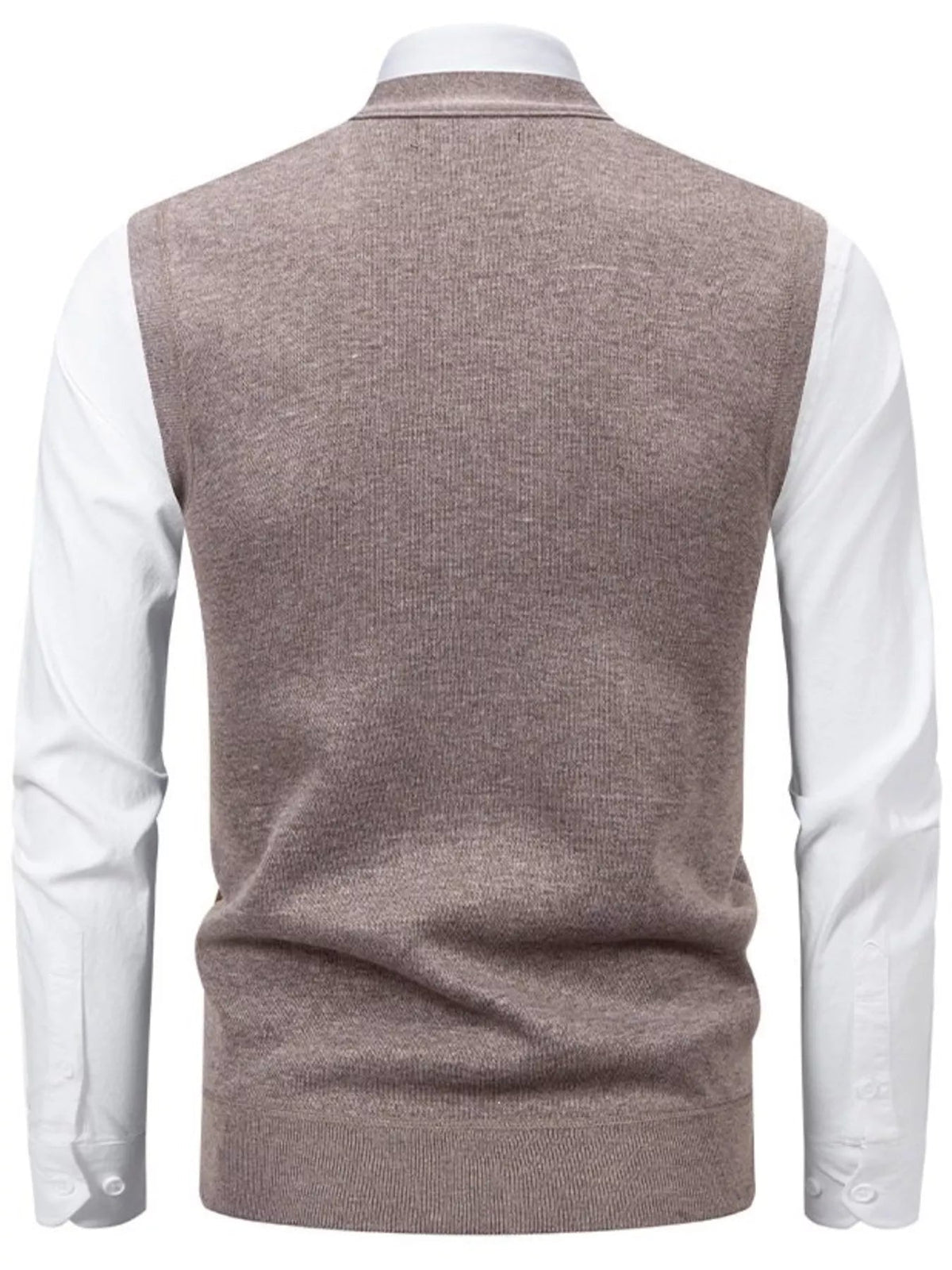 Men's Plus Size Argyle Pattern V-Neck Button-Down Cardigan Vest - Artículos HE