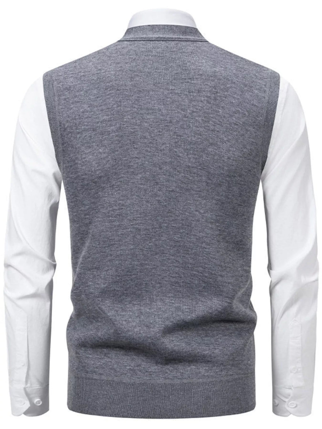 Men's Plus Size Argyle Pattern V-Neck Button-Down Cardigan Vest - Artículos HE