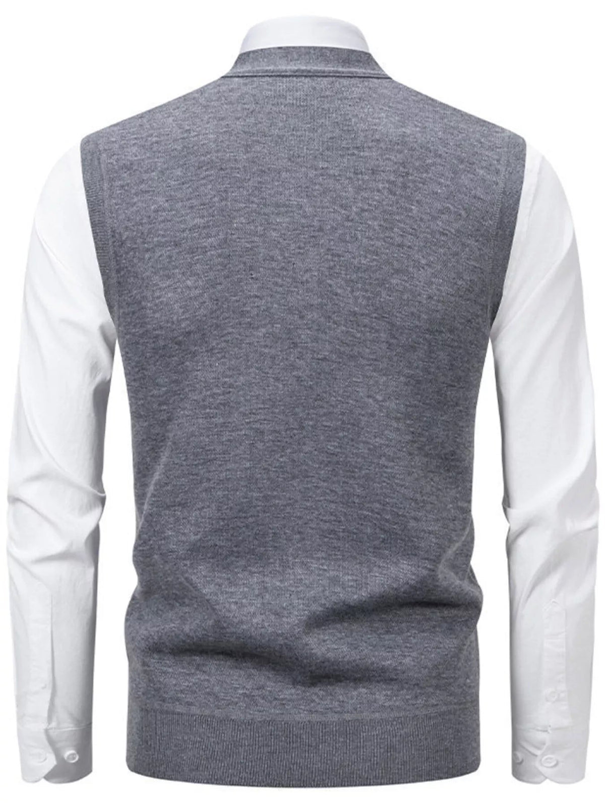 Men's Plus Size Argyle Pattern V-Neck Button-Down Cardigan Vest - Artículos HE